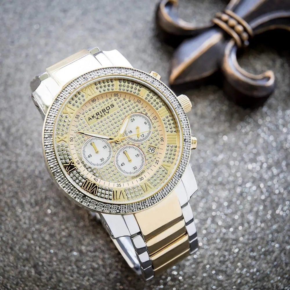 Akribos XXIV Gold and Silver Men's Watch